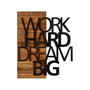 Wallity Work Hard Dream Big Escultura de Pared Negro y Nogal